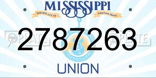 2787263 Mississippi License Plate