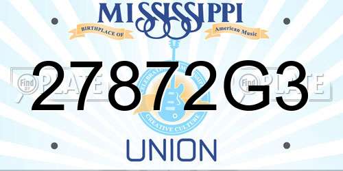 27872G3 Mississippi License Plate