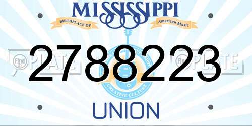 2788223 Mississippi License Plate