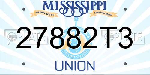 27882T3 Mississippi License Plate