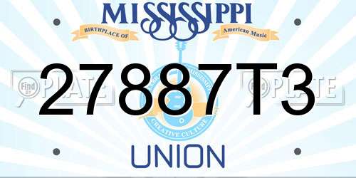 27887T3 Mississippi License Plate