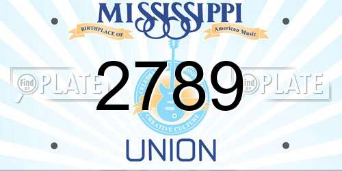 2789 Mississippi License Plate