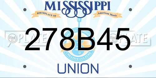 278B45 Mississippi License Plate