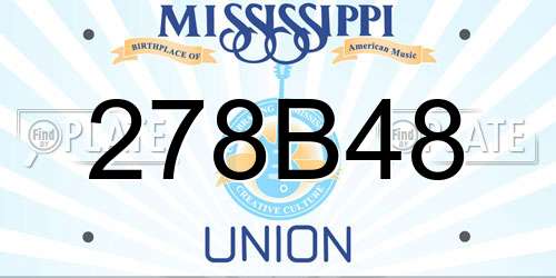 278B48 Mississippi License Plate