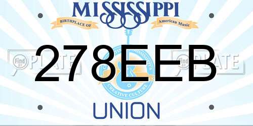 278EEB Mississippi License Plate