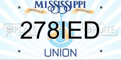 278IED Mississippi License Plate