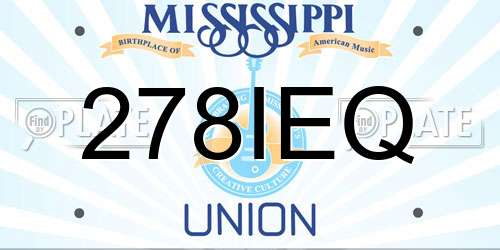 278IEQ Mississippi License Plate