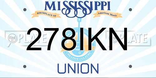 278IKN Mississippi License Plate