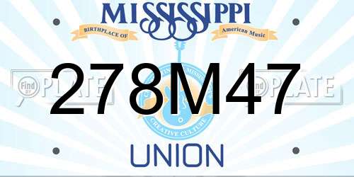 278M47 Mississippi License Plate