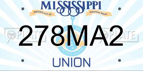 278MA2 Mississippi License Plate