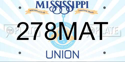 278MAT Mississippi License Plate