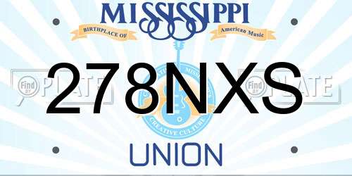 278NXS Mississippi License Plate