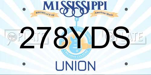 278YDS Mississippi License Plate