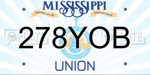 278YOB Mississippi License Plate