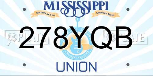 278YQB Mississippi License Plate