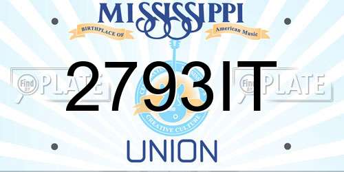 2793IT Mississippi License Plate