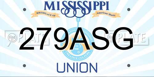 279ASG Mississippi License Plate