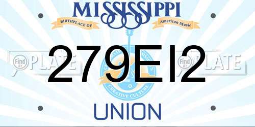 279EI2 Mississippi License Plate