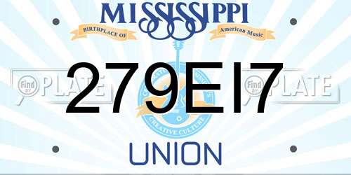 279EI7 Mississippi License Plate