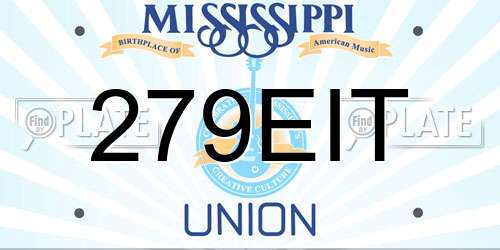 279EIT Mississippi License Plate