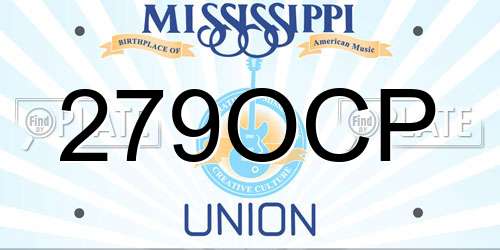 279OCP Mississippi License Plate