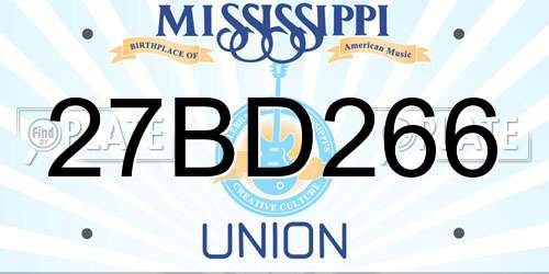 27BD266 Mississippi License Plate