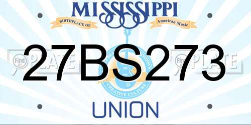 27BS273 Mississippi License Plate