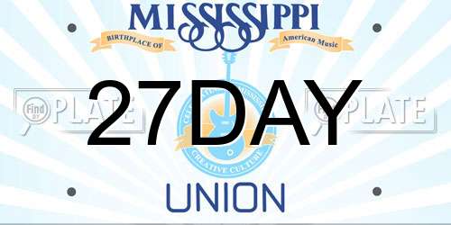 27DAY Mississippi License Plate