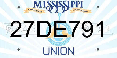 27DE791 Mississippi License Plate