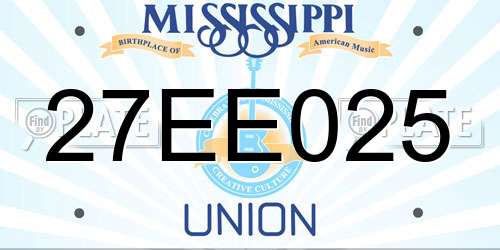 27EE025 Mississippi License Plate