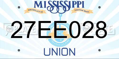 27EE028 Mississippi License Plate