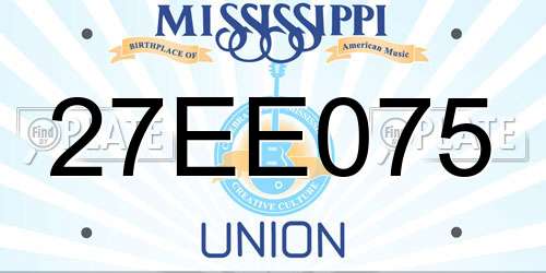 27EE075 Mississippi License Plate
