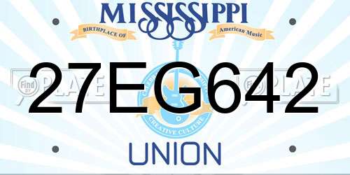 27EG642 Mississippi License Plate