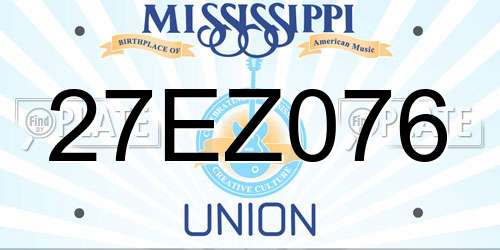 27EZ076 Mississippi License Plate