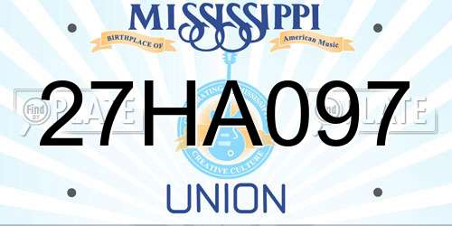27HA097 Mississippi License Plate