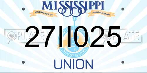 27II025 Mississippi License Plate