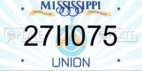 27II075 Mississippi License Plate