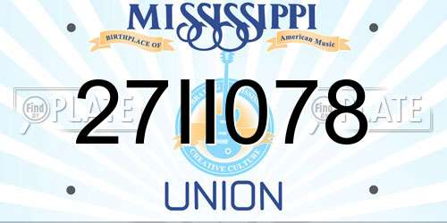 27II078 Mississippi License Plate