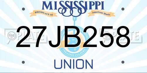 27JB258 Mississippi License Plate