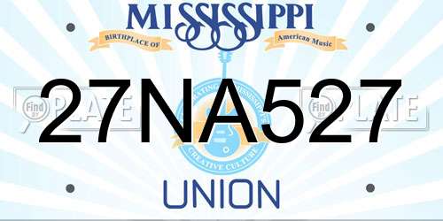 27NA527 Mississippi License Plate