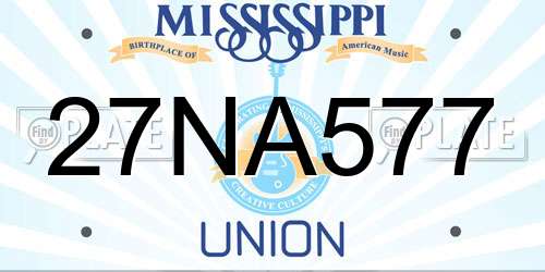 27NA577 Mississippi License Plate