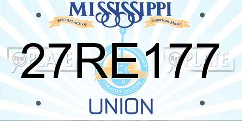27RE177 Mississippi License Plate