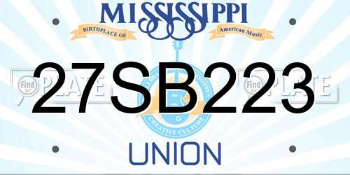 27SB223 Mississippi License Plate