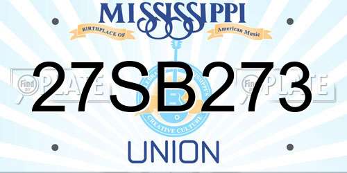 27SB273 Mississippi License Plate