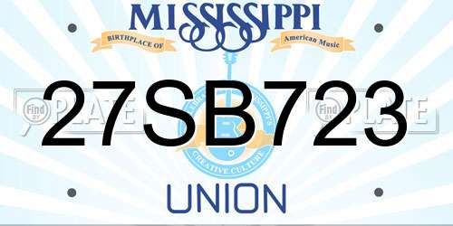 27SB723 Mississippi License Plate