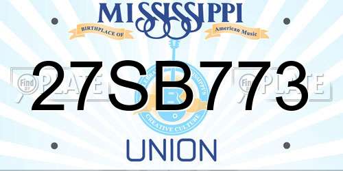 27SB773 Mississippi License Plate