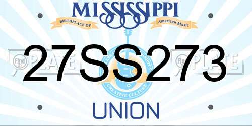 27SS273 Mississippi License Plate