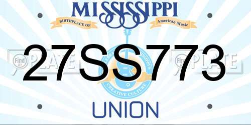 27SS773 Mississippi License Plate