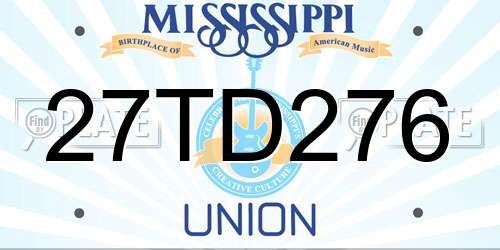 27TD276 Mississippi License Plate