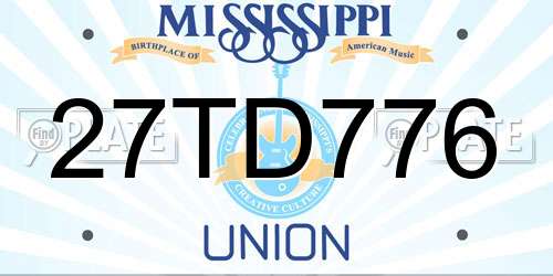27TD776 Mississippi License Plate